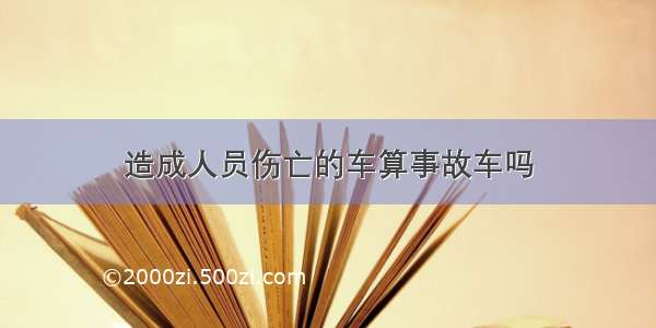 造成人员伤亡的车算事故车吗