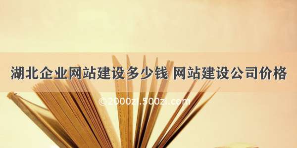 湖北企业网站建设多少钱 网站建设公司价格