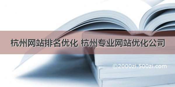杭州网站排名优化 杭州专业网站优化公司