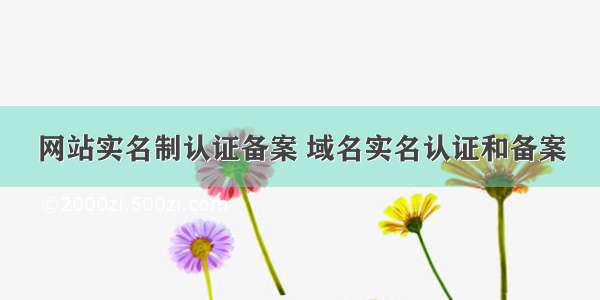 网站实名制认证备案 域名实名认证和备案