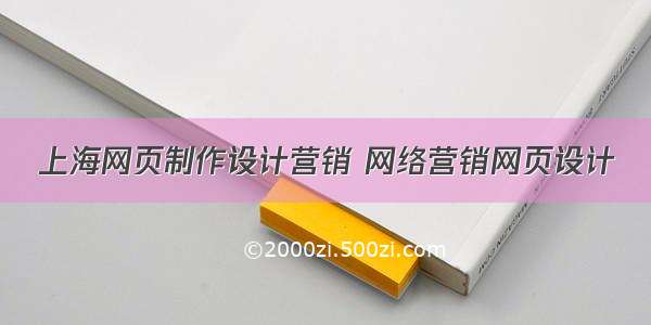 上海网页制作设计营销 网络营销网页设计