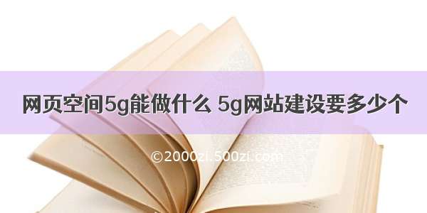 网页空间5g能做什么 5g网站建设要多少个