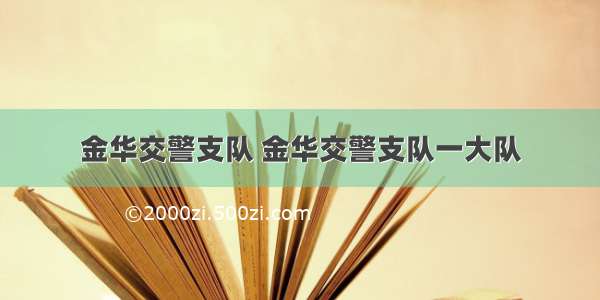 金华交警支队 金华交警支队一大队