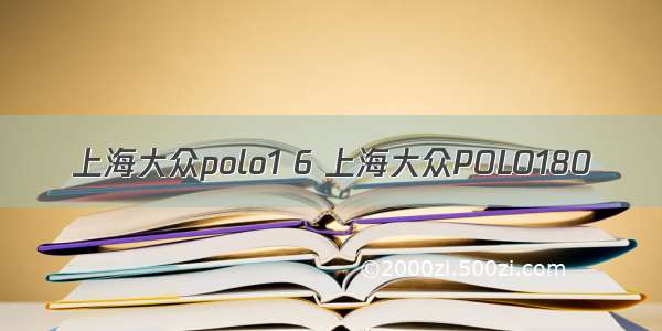 上海大众polo1 6 上海大众POLO180