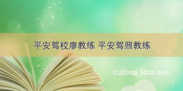 平安驾校廖教练 平安驾照教练