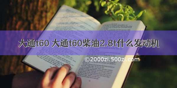 大通t60 大通t60柴油2.8t什么发动机