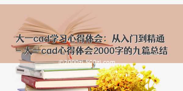 大一cad学习心得体会：从入门到精通
- 大一cad心得体会2000字的九篇总结