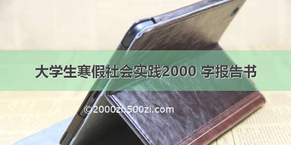 大学生寒假社会实践2000 字报告书