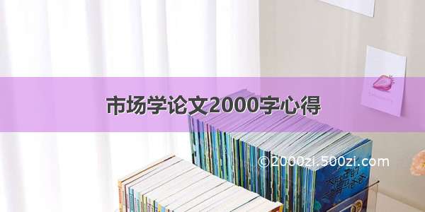 市场学论文2000字心得