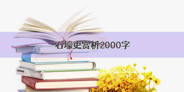 石壕吏赏析2000字