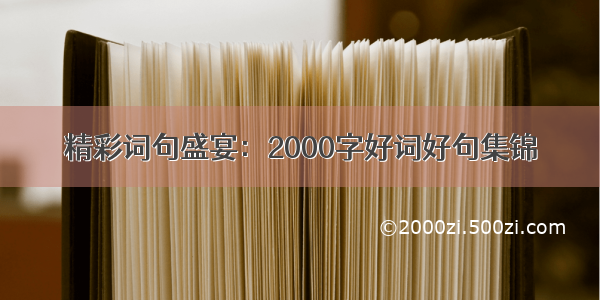 精彩词句盛宴：2000字好词好句集锦