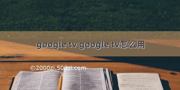 google tv google tv怎么用
