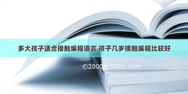 多大孩子适合接触编程语言 孩子几岁接触编程比较好