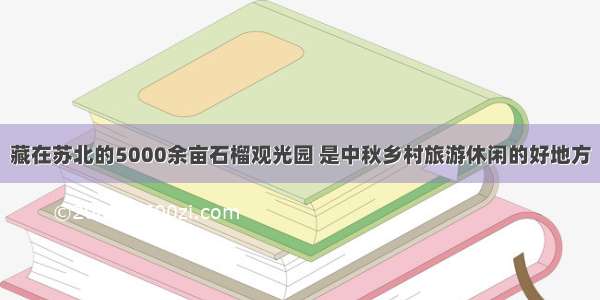 藏在苏北的5000余亩石榴观光园 是中秋乡村旅游休闲的好地方