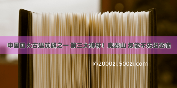 中国四大古建筑群之一 第三大碑林！爬泰山 怎能不先逛岱庙