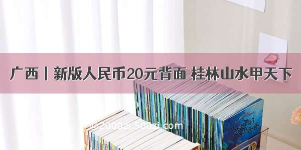 广西丨新版人民币20元背面 桂林山水甲天下