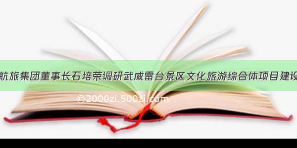 省公航旅集团董事长石培荣调研武威雷台景区文化旅游综合体项目建设情况