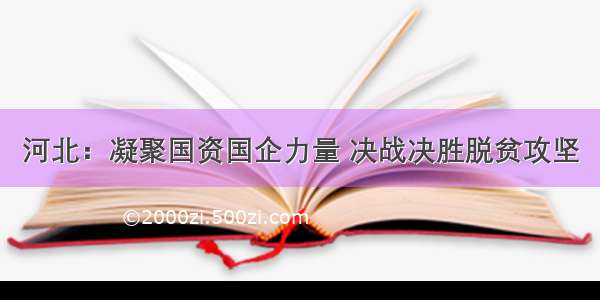 河北：凝聚国资国企力量 决战决胜脱贫攻坚