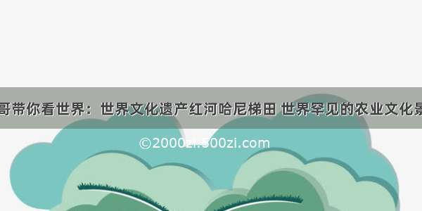 波哥带你看世界：世界文化遗产红河哈尼梯田 世界罕见的农业文化景观