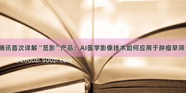 腾讯首次详解“觅影”产品：AI医学影像技术如何应用于肿瘤早筛？