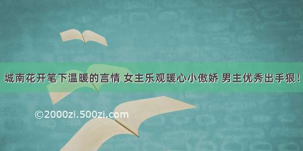 城南花开笔下温暖的言情 女主乐观暖心小傲娇 男主优秀出手狠！