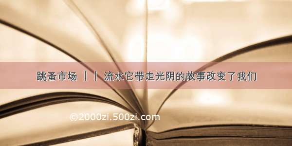 跳蚤市场 ｜｜ 流水它带走光阴的故事改变了我们