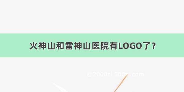 火神山和雷神山医院有LOGO了？