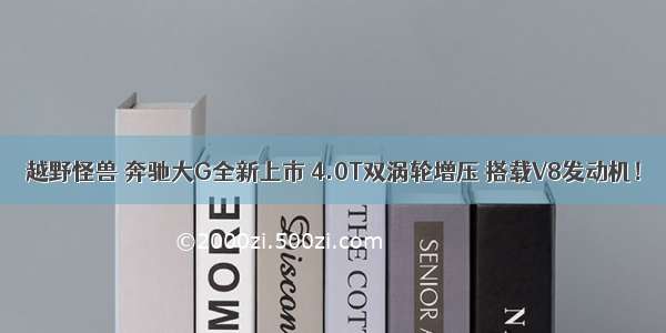 越野怪兽 奔驰大G全新上市 4.0T双涡轮增压 搭载V8发动机！