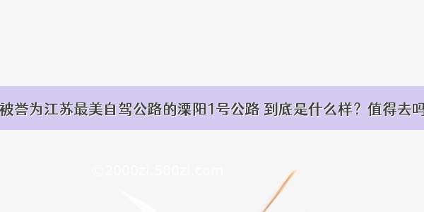 被誉为江苏最美自驾公路的溧阳1号公路 到底是什么样？值得去吗