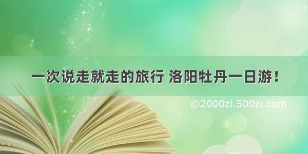 一次说走就走的旅行 洛阳牡丹一日游！