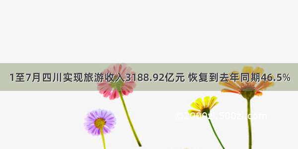 1至7月四川实现旅游收入3188.92亿元 恢复到去年同期46.5%