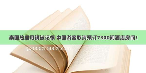 泰国总理甩锅被记恨 中国游客取消预订7300间酒店房间！