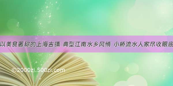 以美食著称的上海古镇 典型江南水乡风情 小桥流水人家尽收眼底