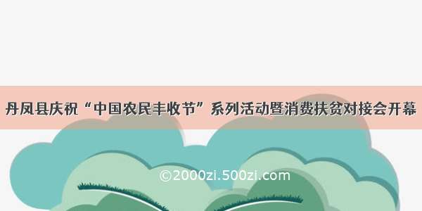丹凤县庆祝“中国农民丰收节”系列活动暨消费扶贫对接会开幕