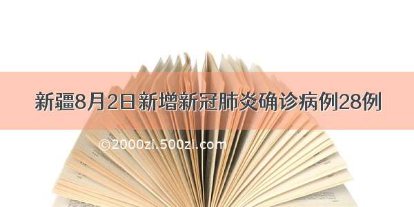 新疆8月2日新增新冠肺炎确诊病例28例