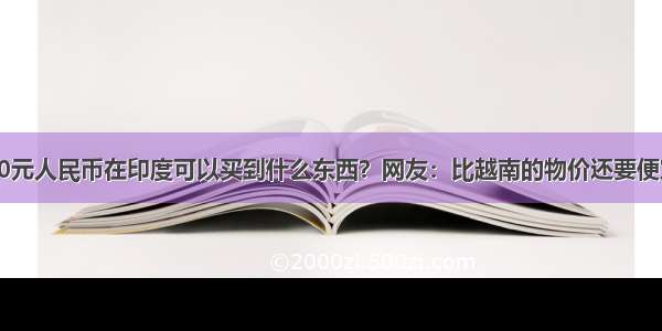 20元人民币在印度可以买到什么东西？网友：比越南的物价还要便宜