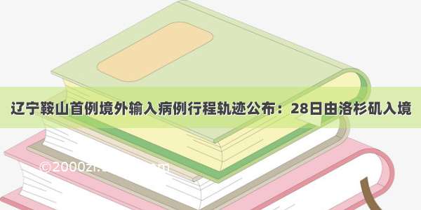 辽宁鞍山首例境外输入病例行程轨迹公布：28日由洛杉矶入境