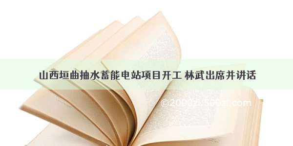 山西垣曲抽水蓄能电站项目开工 林武出席并讲话