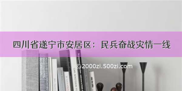 四川省遂宁市安居区：民兵奋战灾情一线