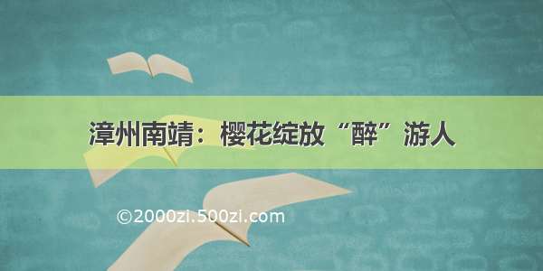 漳州南靖：樱花绽放“醉”游人