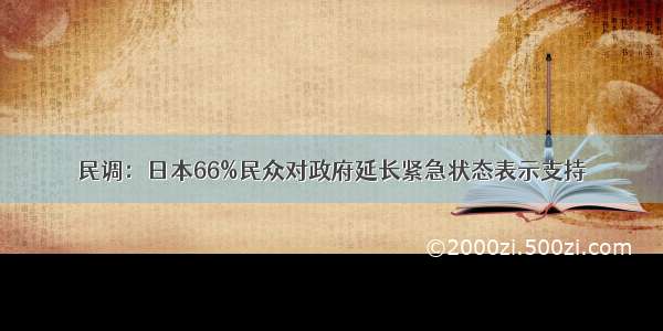 民调：日本66%民众对政府延长紧急状态表示支持