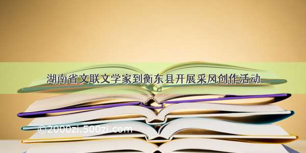 湖南省文联文学家到衡东县开展采风创作活动