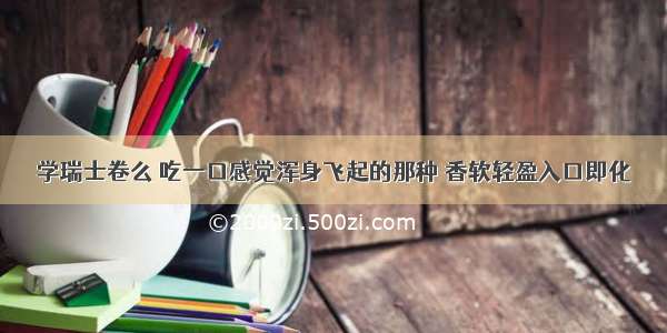 学瑞士卷么 吃一口感觉浑身飞起的那种 香软轻盈入口即化