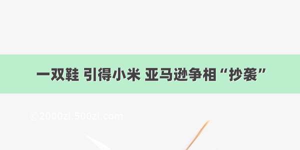 一双鞋 引得小米 亚马逊争相“抄袭”