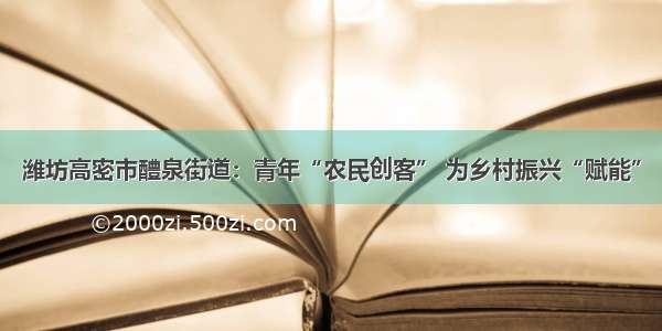 潍坊高密市醴泉街道：青年“农民创客” 为乡村振兴“赋能”