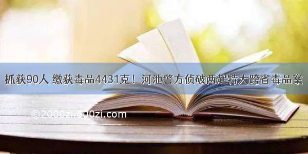 抓获90人 缴获毒品4431克！河池警方侦破两起特大跨省毒品案