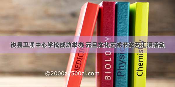 浚县卫溪中心学校成功举办 元旦文化艺术节文艺汇演活动