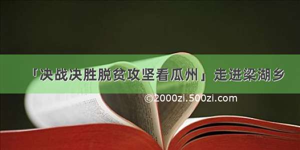 「决战决胜脱贫攻坚看瓜州」走进梁湖乡