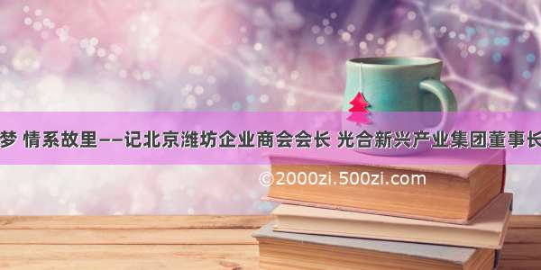 创新筑梦 情系故里——记北京潍坊企业商会会长 光合新兴产业集团董事长王明荣