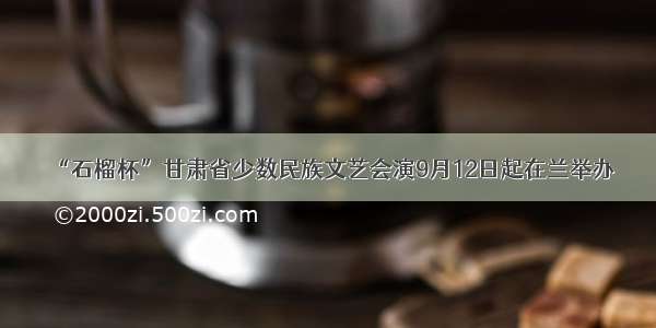 “石榴杯”甘肃省少数民族文艺会演9月12日起在兰举办